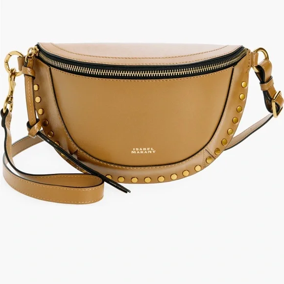 NWT Isabel Marant Skano leather stud crossbody bag in khaki - Picture 1 of 9
